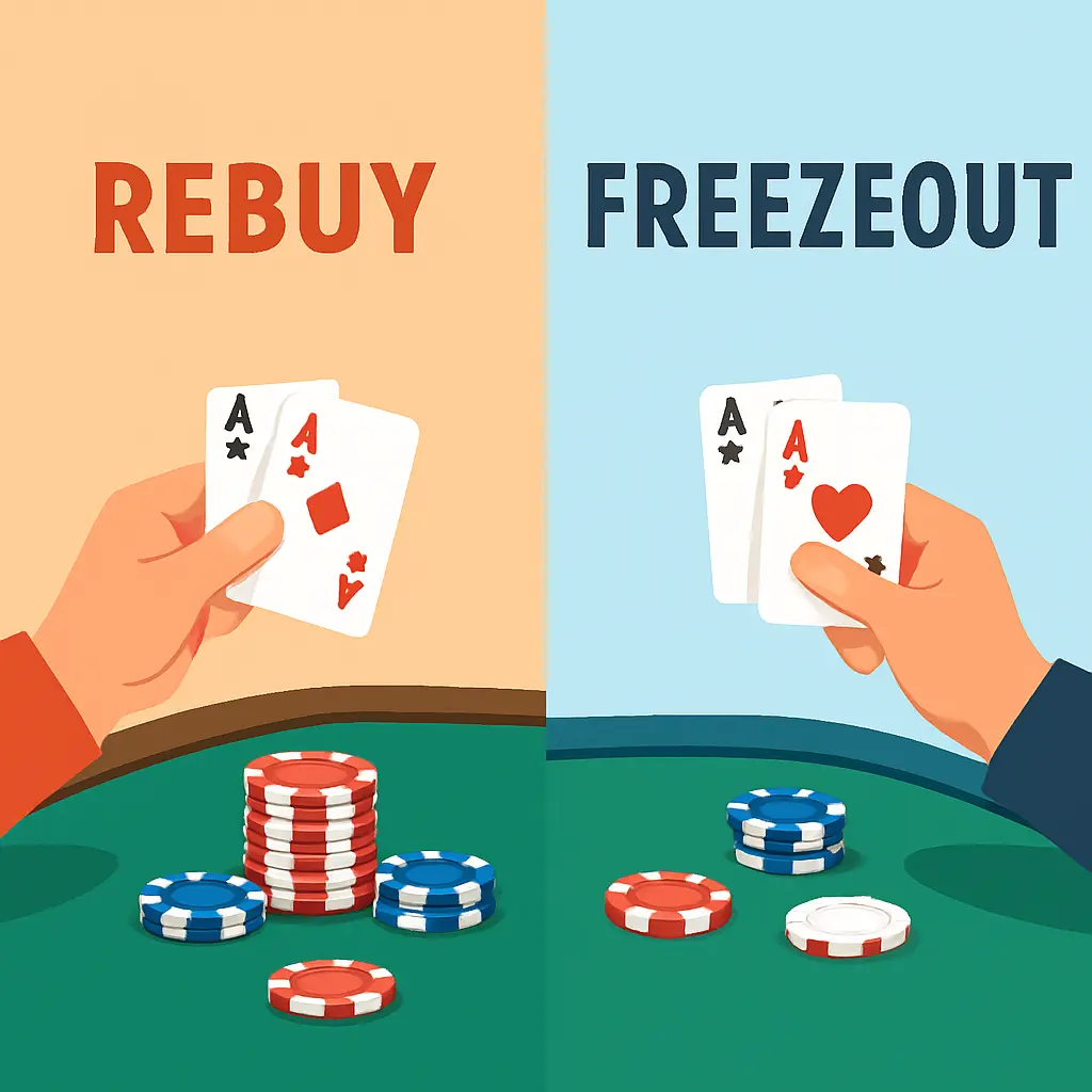 Rebuy en freezeout toernooien: wat is het verschil?